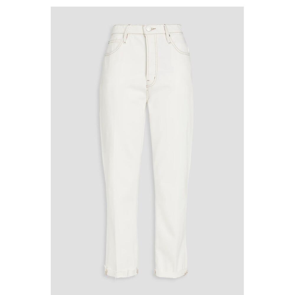 FRAME Le Italien High Waist Ankle Straight Leg Jeans CREAM SIZE 28